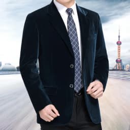 Pánský manažerský sako svetle hnědý corduroy elegantní společenský kabát slim fit jarní podzimní - náhled 3