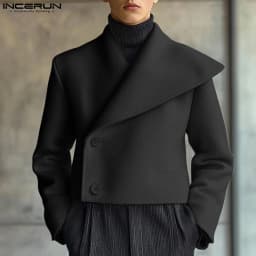 Pánský stylový asymetrický blazer casual streetwear módní elegantní jarní kabát - náhled 4