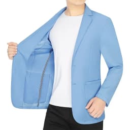 Pánské letní sako prodyšné síťované slim fit volnočasové béžové sportovní sako vel. XL-4XL - náhled 3