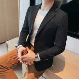 Pánský elegantní sako blejzr vlněný slim fit společenský kabát podzim/zima XL-5XL - náhled 3