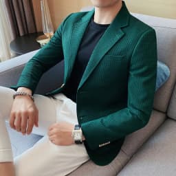 Pánský elegantní sako blejzr vlněný slim fit společenský kabát podzim/zima XL-5XL - náhled 4