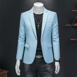 Pánské sako slim fit elegantní společenské béžové v módním designu pro svatbu a kancelář vel. S-3XL - náhled 6