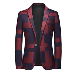 Pánské sako slim fit jarní kolekce v černé, bílé, červené a modré barvě - elegantní módní styl XS-5XL - náhled 4