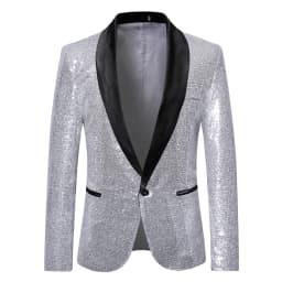 Pánské elegantní sako s flitry - slim fit společenský blazer pro výjimečné příležitosti - náhled 6