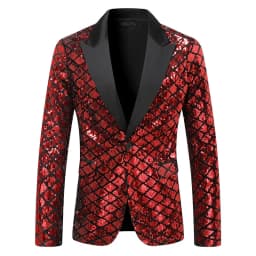 Pánské luxusní flitrové sako zlaté stříbrné společenské volné elegantní svatební party - náhled 5