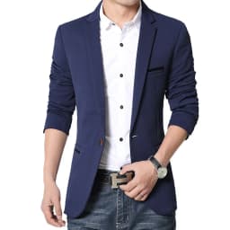 Pánský módní slim fit blazer - elegantní společenský kabát pro muže M-5XL - náhled 3