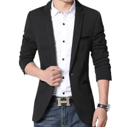 Pánský módní slim fit blazer - elegantní společenský kabát pro muže M-5XL - náhled 4