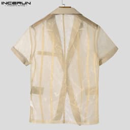 Pánské sako slim fit pruhované transparentní letní módní casual sportovní kabát - náhled 6