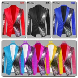 Pánský společenský sako slim fit s flitry elegantní módní jarní kabátek - náhled 3
