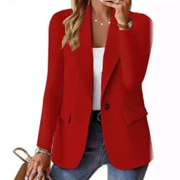 Dámské elegantní sako slim fit - jarní podzimní bílé formální sako do kanceláře s dlouhým rukávem - náhled 2