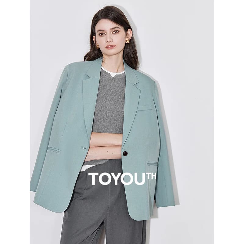 Dámské sako elegantní černé jednobarevné kancelářské podzimní slim fit profesní styl