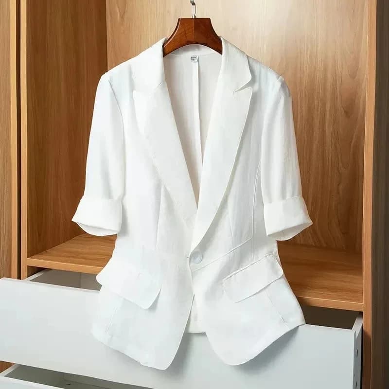 Dámské letní sako slim fit v módním střihu, volný střih, jednobarevné, velikosti S-5XL