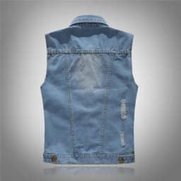 Pánská riflová vesta bez rukávů vintage střih módní streetwear džínová bunda vel. XS-6XL - náhled 3