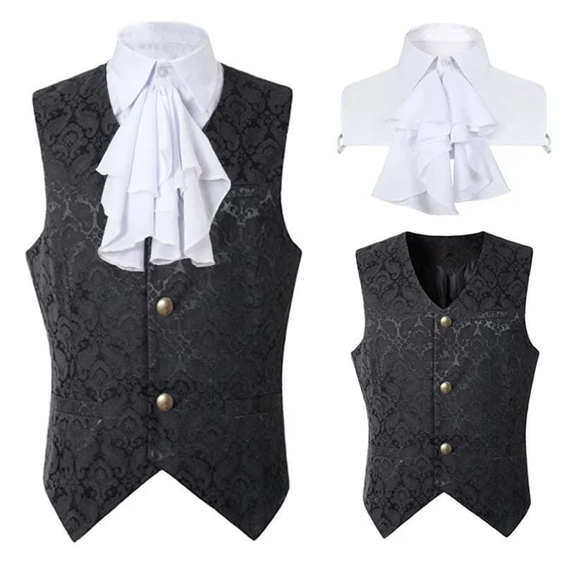Pánská vesta v retro stylu - elegantní Gothic žakárový kabátek pro společenské události