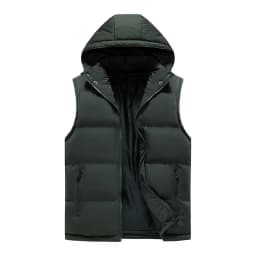 Pánská prošívaná vesta s kapucí na zip - teplá zimní bunda bez rukávů do outdooru - náhled 6