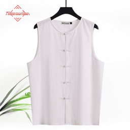 Pánská lněná vesta - elegantní společenský oděv pro muže, letní móda, casual businesswear - náhled 2