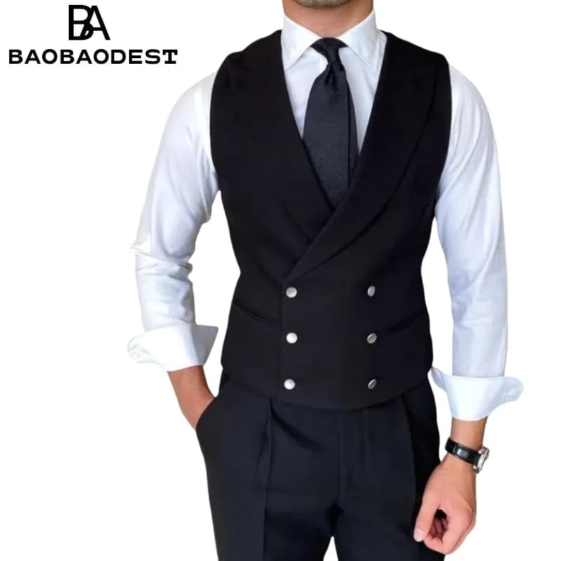 Pánská vesta do obleku - elegantní svatební vesta slim fit, vlněná, formální společenský oděv