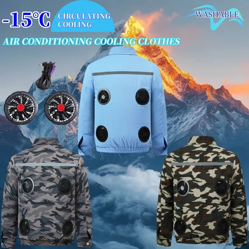 Pánská chladicí bunda do extrémních teplot - prodyšná outdoorová vesta s ventilátorem