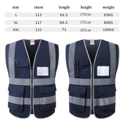 Pánská pracovní vesta Navy Blue síťovaná s kapsami a zipem - odolný profesionální oděv - náhled 7