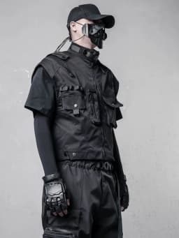 Víceúčelová taktická vesta pánská - cargo design, streetwear, moderní prodyšný styl - náhled 5