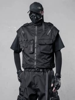 Víceúčelová taktická vesta pánská - cargo design, streetwear, moderní prodyšný styl - náhled 6
