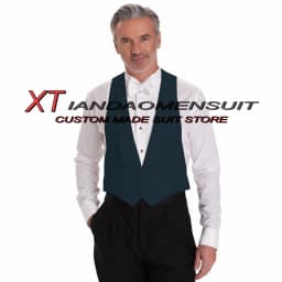 Pánská svatební vesta slim fit formální společenský kabátek bez rukávů elegantní - náhled 7