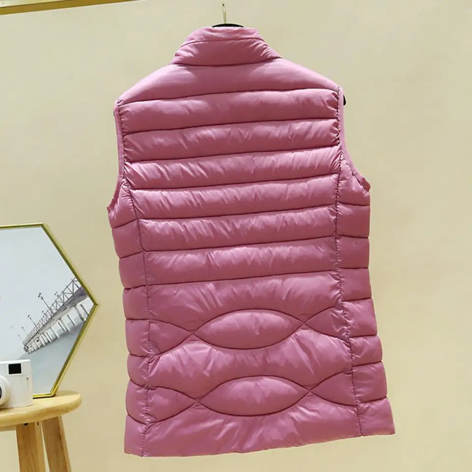 Dámská prošívaná vesta do pasu - lehká, větruodolná, módní podzimní/zimní vrstva