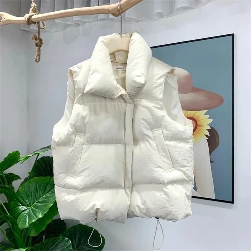 Pánská zimní prošívaná vesta - módní péřový kabátek s kapsami a zipem, sportovní styl XS-3XL