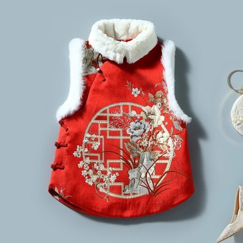 Dámská prošívaná vesta v čínském retro stylu - elegantní zimní móda tradiční design