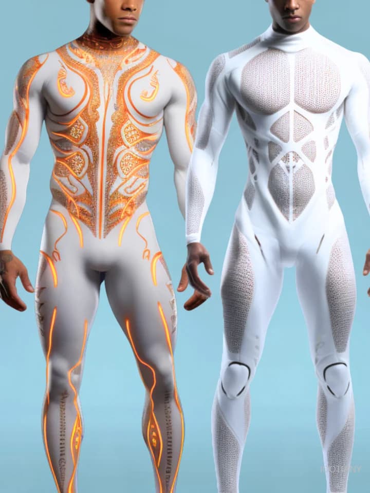 Pánský kostým na Halloween - Robotický taneční overal lycra elastický body S-3XL