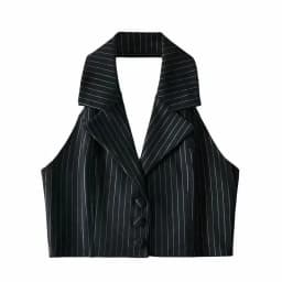 Dámská pruhovaná vesta - elegantní halenkový top pro kancelář a formální události - náhled 5