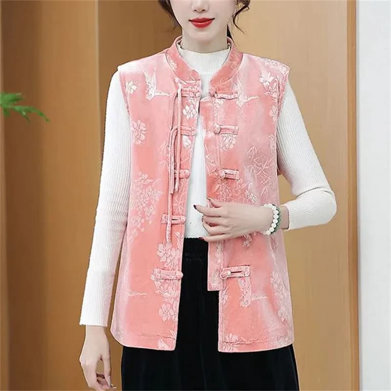 Dámská prošívaná vesta XXL plus size - elegantní volnočasový kardigan bez rukávů