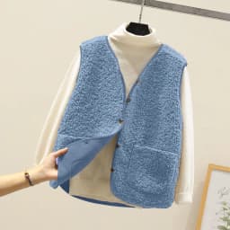 Dámská fleecová vesta bez rukávů s kapsami - teplá zimní vesta do outfitu - náhled 3