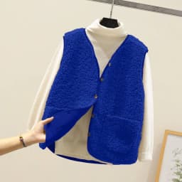 Dámská fleecová vesta bez rukávů s kapsami - teplá zimní vesta do outfitu - náhled 5