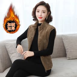 Dámská fleecová vesta bez rukávů - zateplená zimní bunda do mrazů, korálová XS-4XL - náhled 3