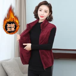Dámská fleecová vesta bez rukávů - zateplená zimní bunda do mrazů, korálová XS-4XL - náhled 5