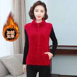 Dámská fleecová vesta bez rukávů - zateplená zimní bunda do mrazů, korálová XS-4XL - náhled 7