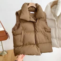 Dámská prošívaná vesta volný střih outdoorová bunda podzim/zima sportovní design - náhled 4