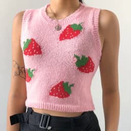 Roztomilá dámská pletená vesta s výstřihem do V - elegantní crop top v pastelových barvách - náhled 5