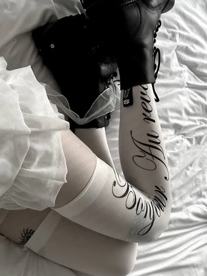 Bílé gothic retro podkolenky dámské módní slim fit kolínkové ponožky Y2K styl roztomilé