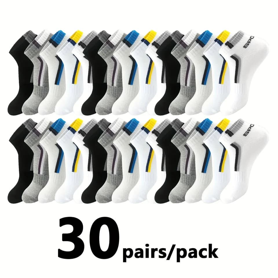 Pánské bambusové ponožky proužky nízké kotníkové prodyšné sportovní 5-30 párů