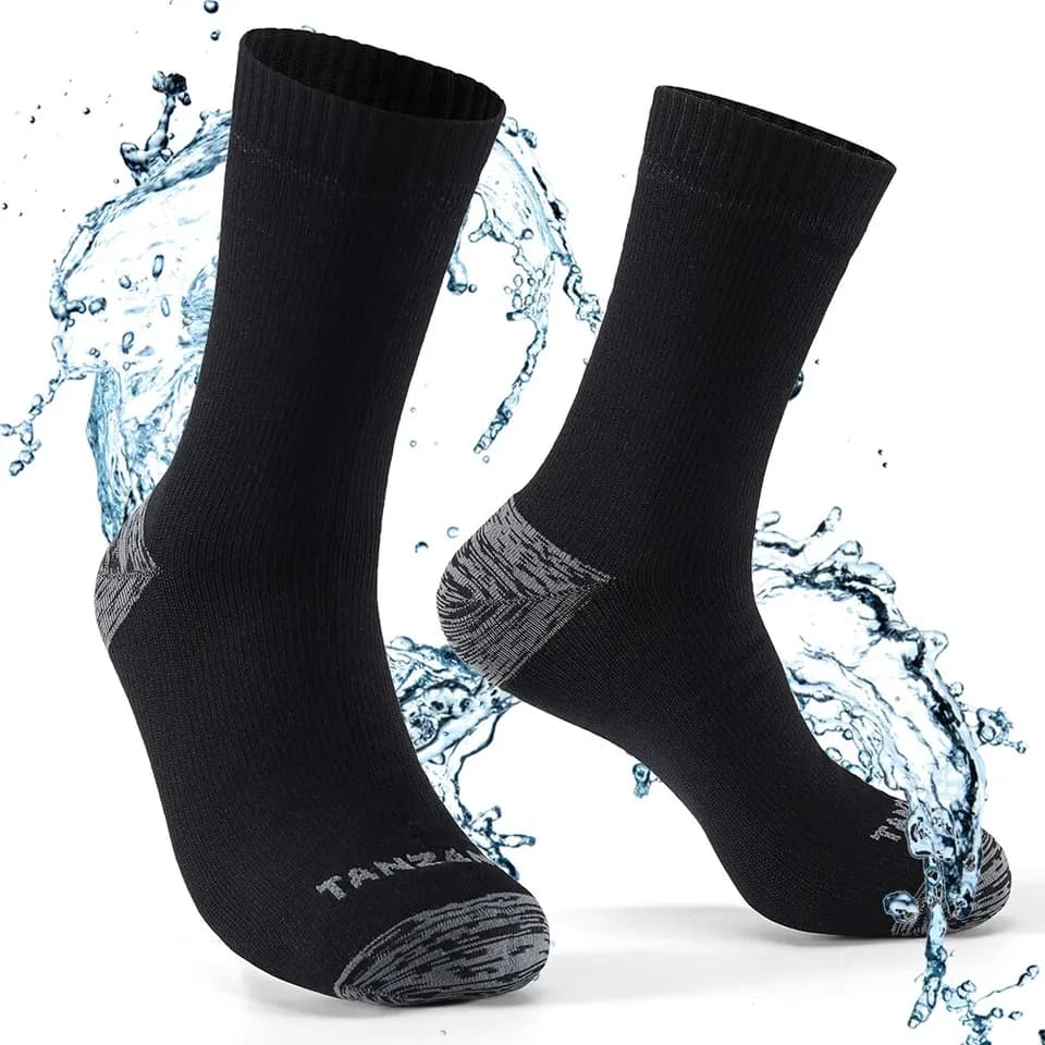 Nepromokavé termo ponožky pánské - zimní sportovní outdoorové do sněhu a mrazu černé