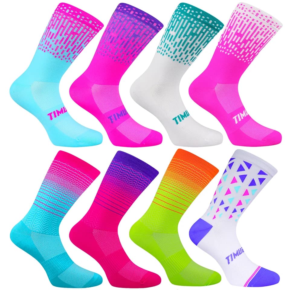 Prodyšné kompresní cyklistické ponožky pro muže a ženy - sportovní funkční design