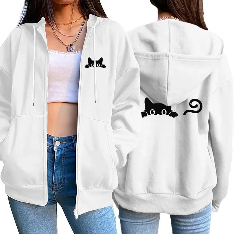 Dámská mikina s kapucí na zip - sportovní a módní pletený svetr v moderním designu