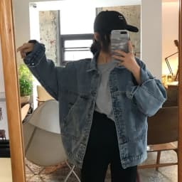 Dámská volnočasová džínová bunda elegantní sportovní oversized střih podzim/zima - náhled 5
