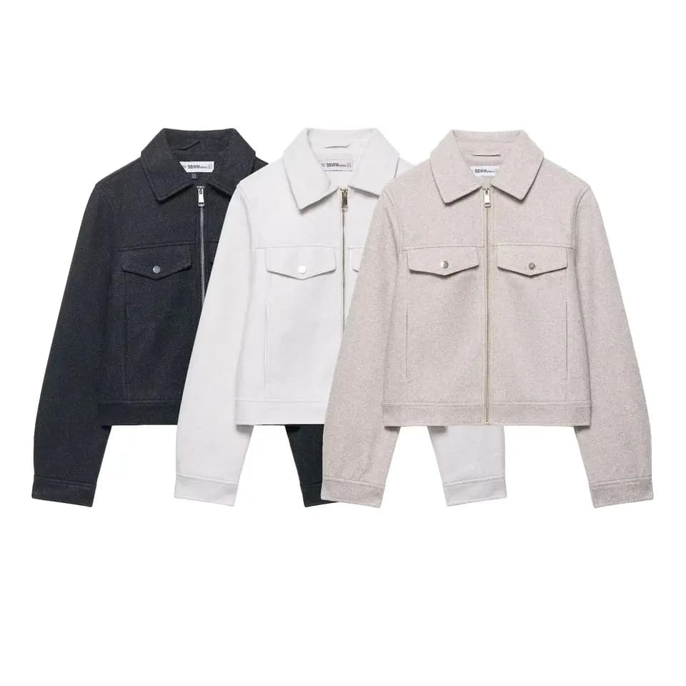 Dámská podzimní bunda se zipem - elegantní prošívaná sportovní mikina v módním designu