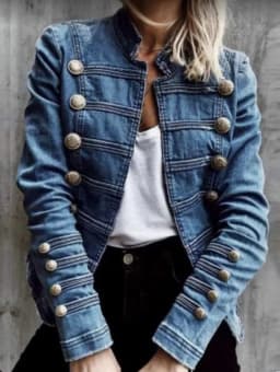Dámská džínová bunda stylová péřová zimní kabát módní Street styl elegantní vrstva - náhled 2