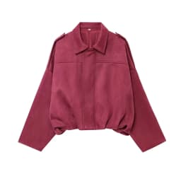 Dámská semišová pilotní bunda v nadčasovém elegantním střihu - vojenský styl, měkký materiál - náhled 3