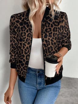 Dámská podzimní bunda s třpytivým zipem - elegantní lehký bomber stylový kabátek - náhled 5