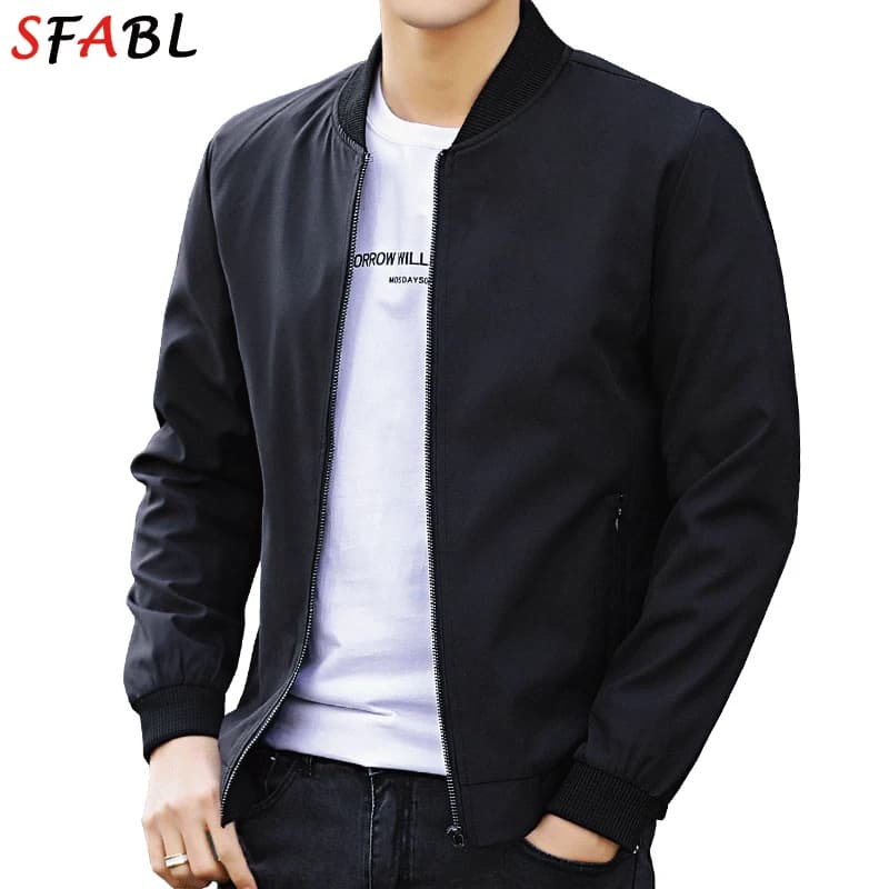 Pánská jarní bunda slim fit s kapsami na zip - lehká sportovní bomber bunda S-3XL